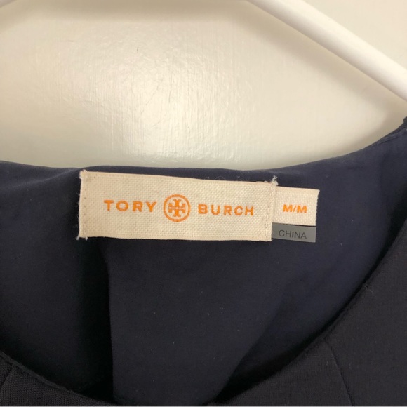 Tory Burch Pencil sheath Dress compression fabric front exposed Zipper pockets M - Picture 3 of 13